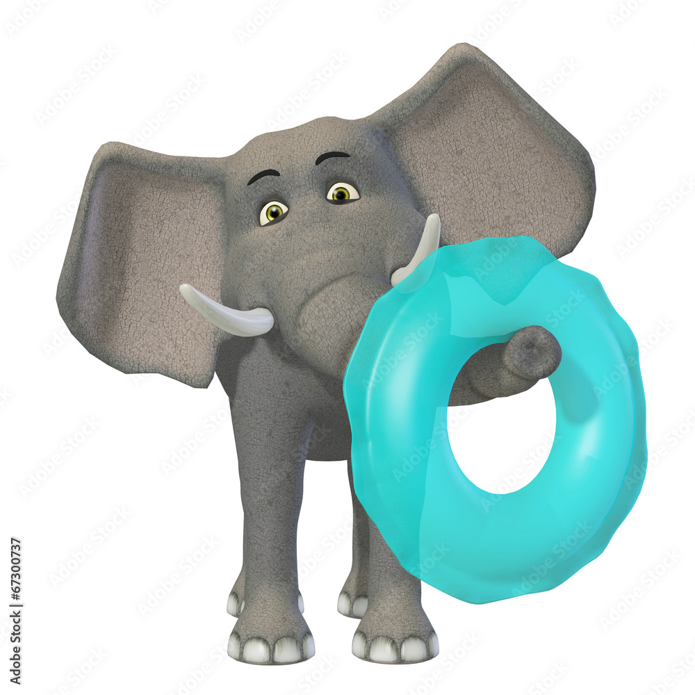 Wall mural 3d cartoon elephant