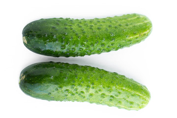 Cucumber over white background