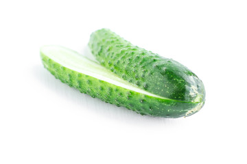 Cucumber over white background