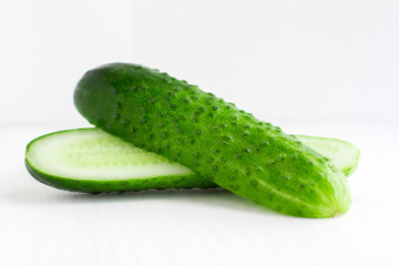Cucumber over white background