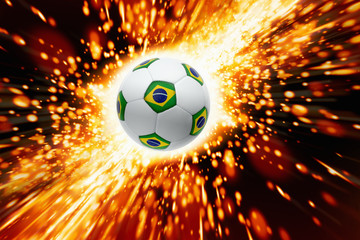 Burning soccer ball
