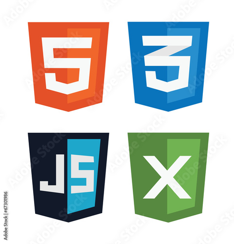 Download "vector illustration of web shields, illustrating html5 ...