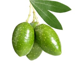 Tre olive verdi appese