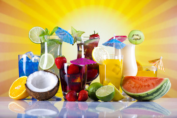 Fresh drink with fruits