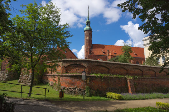 Fototapeta The st.Jacek Church (14-th century) in Slupsk, Poland.