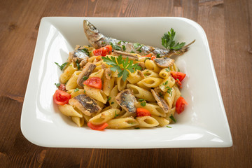 Penne con Sardine, cucina italiana