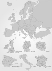 Europakarte mit einzelnen Ländern - 67304580