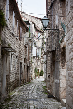 Fototapeta Old Stone Narrow Streets of Trogir, Croatia