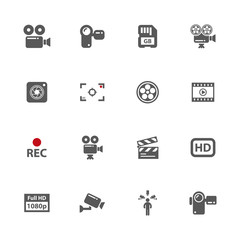 Video icons set.