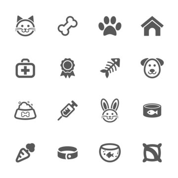 Pet icons set.