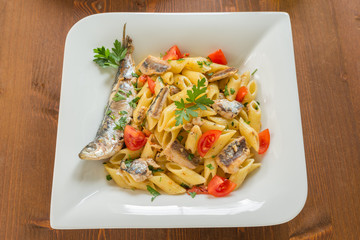 Penne con Sardine, cucina italiana