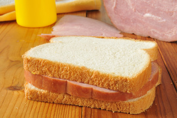 Homemade ham sandwich