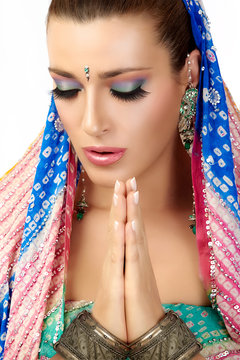 Namaste. Ethnic Woman
