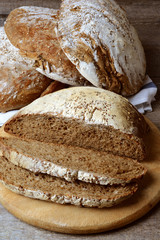 Homemade bread with seven grain flour