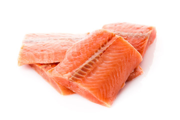 Salmon fillet isolated on white.