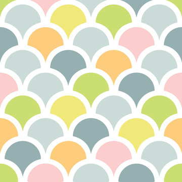 Abstract colorful fishscale seamless pattern background