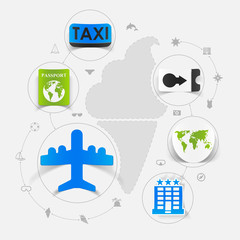 Set of summer tourism icons