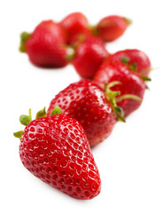 Red ripe strawberries, isolated on white