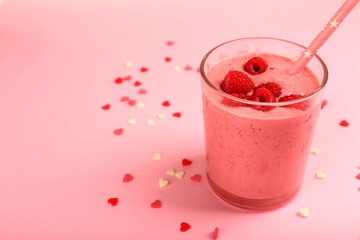 Delicious milkshake on table