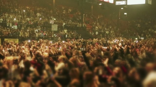 Unrecognizable crowd of people at concert