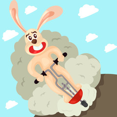 rabbit driving scooter