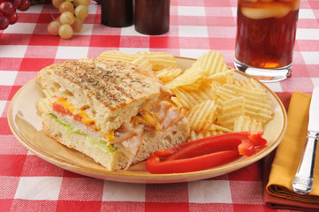 Turkey and cheese sandwich