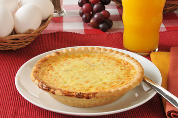 Quiche with fresh eggs