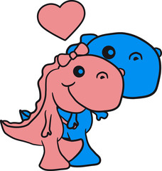 T-Rex Paar Pärchen Liebe verliebt