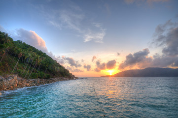 Sunrise with open sky on Perhentian Island Terengganu