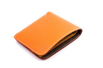 Leather wallet isolated white background