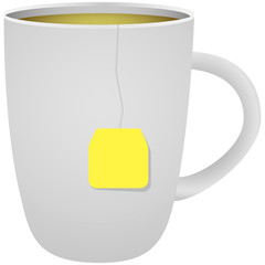 Cup with green tea