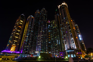 Fototapeta na wymiar General view of the Dubai Marina at night #2