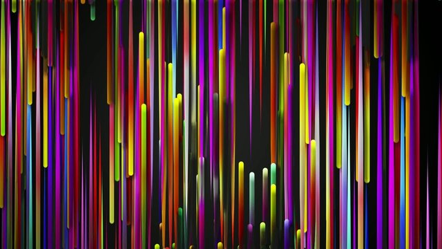 Rain Up Down Rainbow Line Loop Animation Dark Background