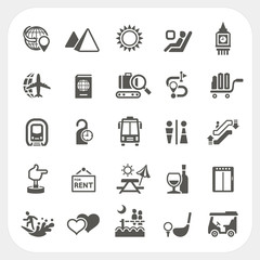 Travel and Vacation icons set