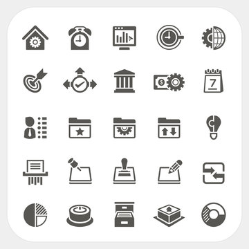 Business and office icons set