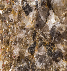 Surface of the mineral. Macro shot. Selective focus.