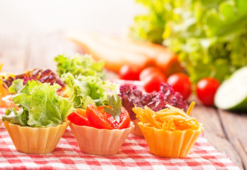 vegetable canapes - fresh salad