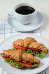 Close up Croissants breakfast food