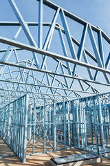 Steel framework under construction