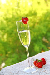 Champagne and strawberry