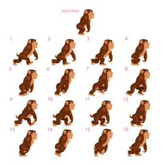 Tuinposter Animation of gorilla walking. © ddraw