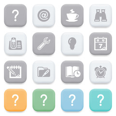 Organizer icons on color buttons.