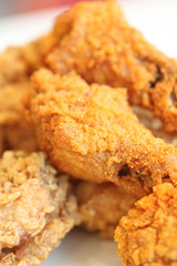 Fried chicken on a dish.