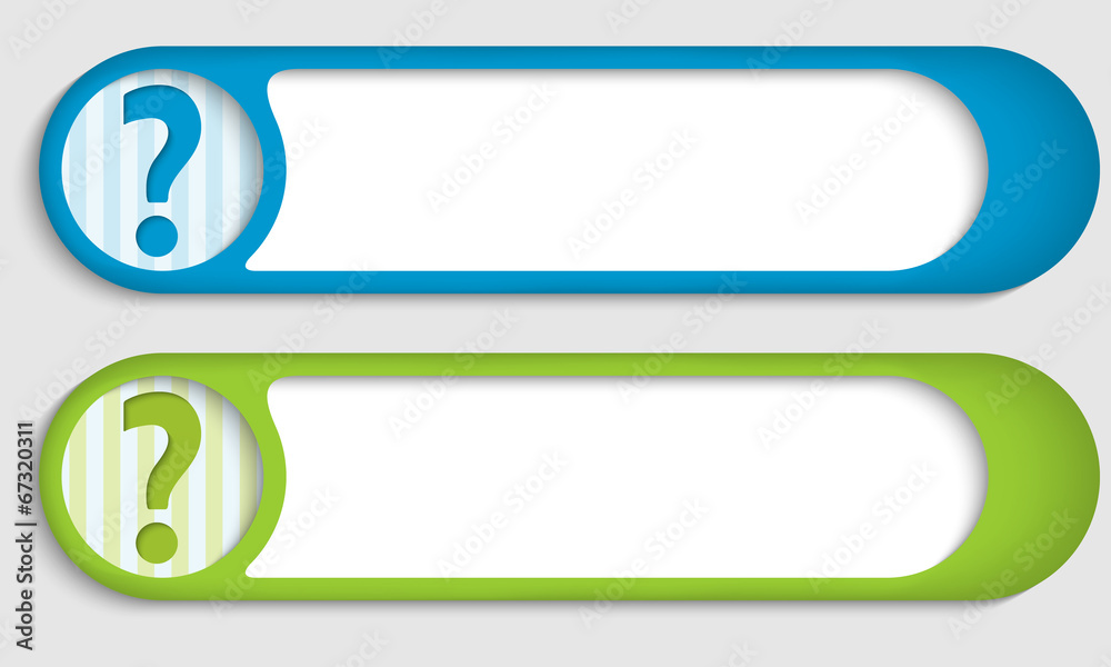Poster set of two buttons with question mark