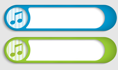 Fototapeta premium set of two buttons with music symbol