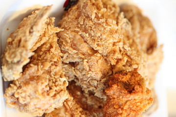 Fried chicken on a dish.