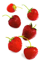 Strawberries isolated on white