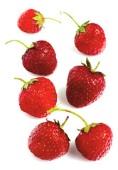 Strawberries isolated on white
