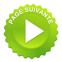 page suivante sur bouton web denté vert