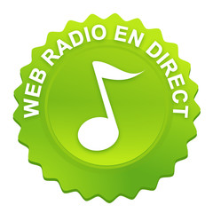 web radio sur bouton web denté vert